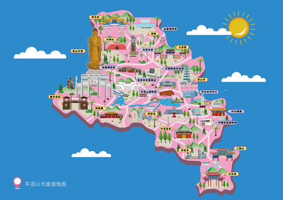 创意旅游地图插画
